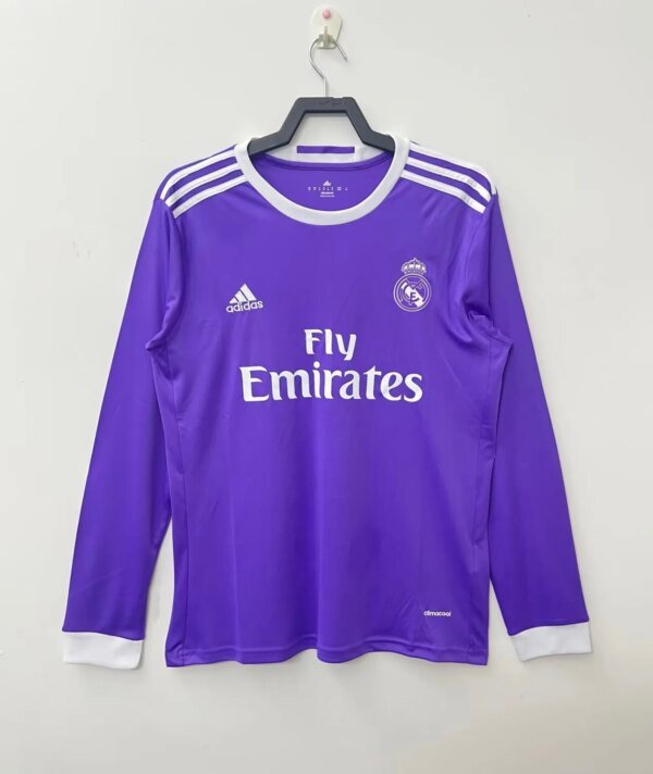 16-17 Real Madrid Away Retro Long Sleeve Jersey