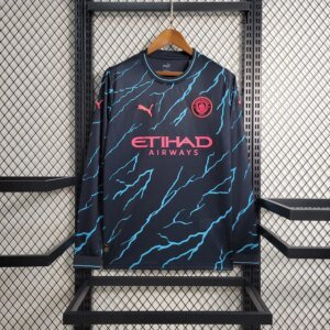 23-24 Manchester City Third Fans Long Sleeve Jersey