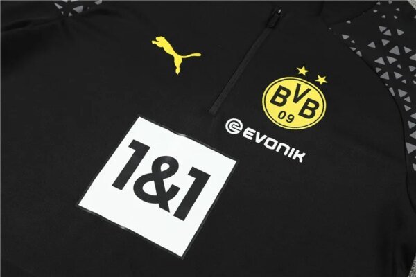 23-24 Borussia Dortmund Black Training Suit - Image 4