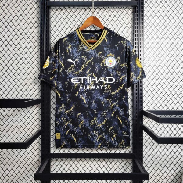 23-24 Manchester City Black and Gold Jersey