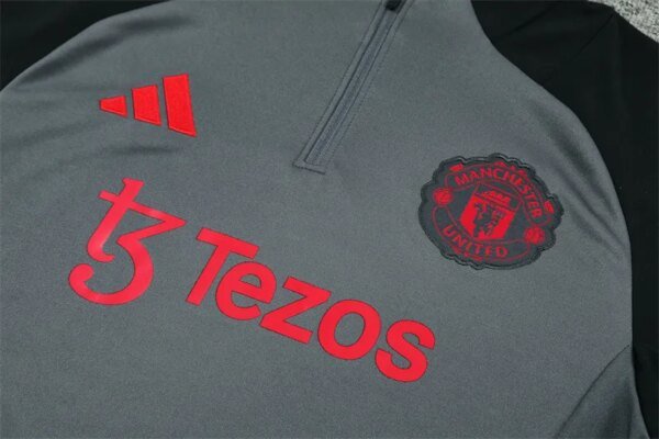 24-25 Manchester United Grey Training Suit - Image 2
