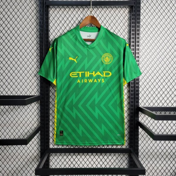 23-24 Manchester City Green Goal Keeper Fans Jersey