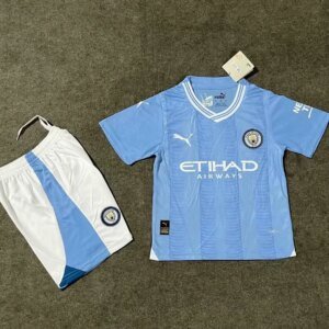 23-24 Manchester City Home Kids Kit