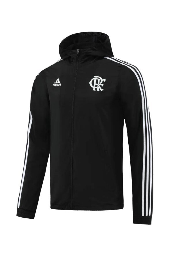 23-24 Flamengo Black Hooded Windbreaker S-XXL
