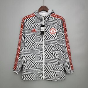 2122 Windbreaker Manchester United Black and White Stripes S-XXL