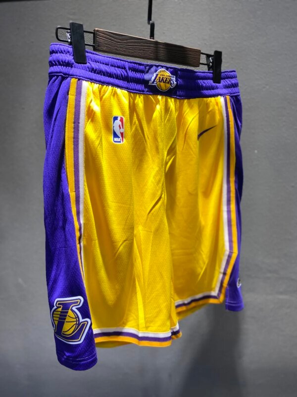 Lakers Yellow Retro Round Neck Hot Pressed Jersey - Image 11
