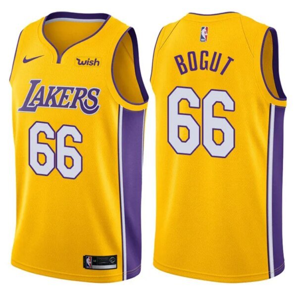 Lakers Yellow V-Neck Hot Pressed Jersey - Image 11