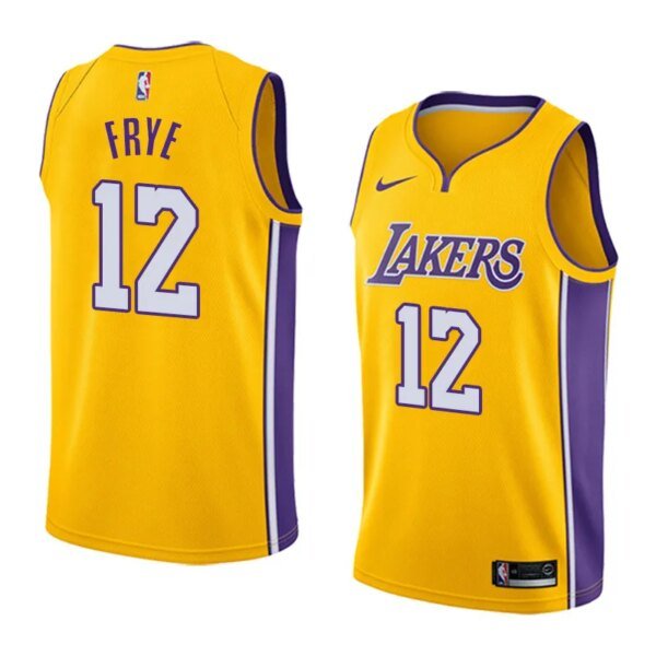 Lakers Yellow V-Neck Hot Pressed Jersey - Image 14